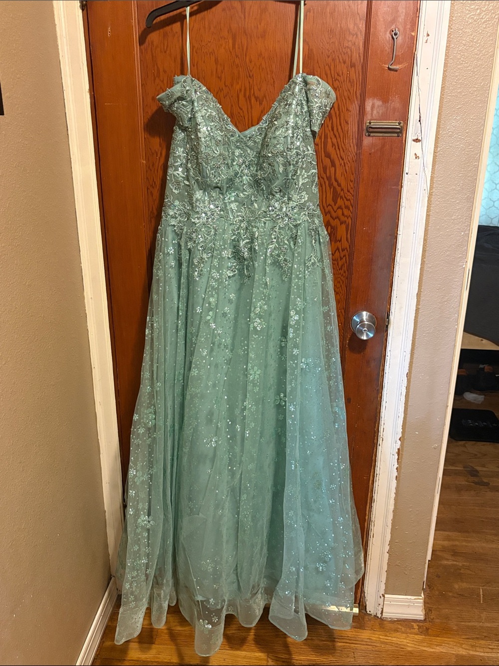 Light green prom dress